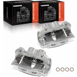 A-Premium Disc Brake Caliper Assembly with Bracket Compatible with Select Cadillac Models - CTS 2008-2014 3.6L, CTS 2010-2014 3.0L - Front Driver and Passenger Side, 2-PC Set