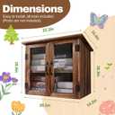 WONFUlity Library Box Outdoor,Free Library Box Little Outdoor Book Storage,Wood Cabinet for DIY Neighborhood Community School Sharing Books, Literature, Newspapers, Food, Art (brown, 22x20x18.5)