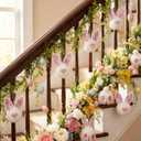 Jenaai 18 Pcs Easter Glitter Bunny Hanging Decorations Bunny Tree Ornaments Plush Rabbit Butt Ears Decor Spring DIY Crafts Tree Ornaments Easter Party Favors Home Decoration