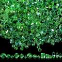 Kigeli 1280 Pcs Glass Beads Bulk Assorted Crystal Beads for Jewelry Making Faceted Teardrop Rondelle Briolette for DIY Crafts Necklace Wristband Earring Kit(Classic,Green)