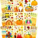 24 PCS Thanksgiving Stickers, Make a Turkey Face Stickers for Kids, Make Your Own Sticker Thanksgiving Party Favors Supplies, Fall Autumn Harvest Pumpkin Sticker