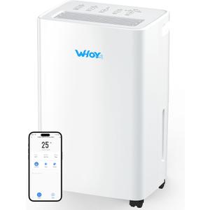WHOY 30 Pints Smart Dehumidifier with WiFi App, for Home & Bedroom Up to 2, 000 Sq. Ft., Ultra Quiet with Child Lock & Laundry Dry, 1.6L Tank & Continuous Drain Hose