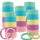 100Pcs Soft Cotton Seamless Hair Bands, Large Ponytail Holders for Thick and Thin Hair, Elastic Hair Accessories for Women, Men, and Girls