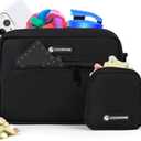 COOWONE Dog Treat Pouch with Removable Small Pet Training Treat Pouches, Built-in Poop Bag Dispenser, Adjustable Shoulder Strap Cross Body Dog Walking Bag (Black)