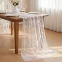 Remagr 9.8 ft Butterfly Table Runner Embroidery Seasonal Table Decorations Tulle Fabric for Home Indoor Decor, Bridal Shower Wedding, Baby Shower Parties, Holiday DIY Craft Kitchen Decor