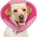 AOFITEE Dog Cone - Soft Cone for Dogs After Surgery, Comfy Cones for Large Dogs to Stop Licking, Adjustable Soft Dog Cone Collar, Elizabethan Pet E-Collar for Wound Healing, Pink Large