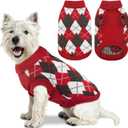 Dog Sweater, Soft Dog Sweaters for Dogs Cats Girl Boy, Classic Knitted Turtleneck Outdoor Pet Clothes for Dogs Girl Boy, Christmas Puppy Kitten Sweater with Leash Hole, Red, Medium