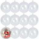 12 Pack Clear Plastic Fillable Ornament Ball 3.15''/80mm for Christmas,Holiday, Wedding,Party,Home Decor