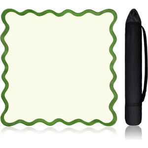 21" Mini Majiong Mat for Travel Set Cute Scalloped Small Anti Slip Noise Reduction Mahjong Accessories Gifts Domino & Tile Game Table Mat(Green)