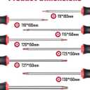 ROTATION 8PCS Magnetic Tip Torx Screwdriver Set, 8 Torx Star Screwdrivers, T8, T10, T15, T20, T25, T27, T30, T40 Red Tip | Red, Gloss, S2 Steel