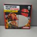 Half-Moon Ceramic Heat Deflector Plates for Kamado Joe Classic I, II, III - 15 Inch Pizza Stone - Kamado Joe Accessories and Replacement Parts by Smoker Chef - 2-Pack