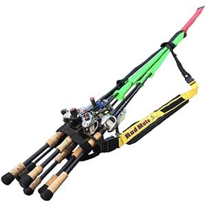 Cal Coast Fishing Rod Mule - Fishing Pole Holder & Carrying Straps Sling Strap Case, Easy Carry Holder, Fishing Rod Case Reel & Pole System - Holds Up to Ten Rods