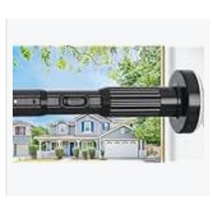 VIOREMOS Tension Curtain Rod 31 to 124 in Extra Long Curtain Rod Spring Adjustable Heavy Duty Matte Black Shower Curtain Rod for Bathroom Windows Room Divider Never Rust