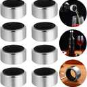 Cabilock Stainless Steel Wine Bottle Collar Drip Rings Leakproof Wine Drip Stop Device for Home Bar Party Use 12 Pieces