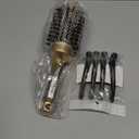 Hair Brush for Blow Drying, Curling & Straightening - Ceramic & Ionic Boar Bristles Barrel Brush with 4 Clips Included