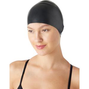 Amazon Basics Silicone Swim Cap (Black)
