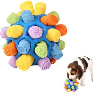Mira's Pocket Dog Snuffle Ball Toy, Mental Stimulation Chew Toy for Dogs & Cats, 14cm Licking Mat Treat Dispensing Ball with Hollow Design, Slow Feeder for Fast Eaters (Rainbow Colors)