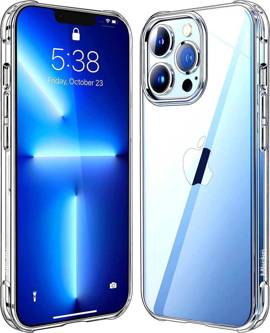 Mkeke Designed for iPhone 13 Pro Max Case Clear Phone Case for iPhone 13 Pro Max 6.7 Inch - Shockproof Protective Slim Case for iPhone Pro Max 13 - Clear