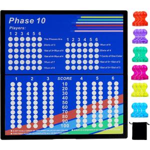 Phase 10 Score BoardMagnetic and Foldable Design for Phase 10 Card Game