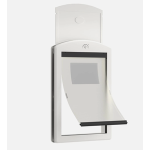 White Frame Dog Doors for Medium Pets, Strong Plastic W/ Sliding Lock 27x37CM