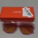 livho Trendy Polarized Square Aviator Sunglasses Women Men Square Eyewear Frame, Retro Sun Glasses for Women Men 2025 Shades