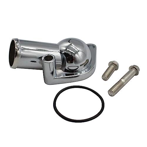1 Set SHLPDFM Water Neck Chrome Silver 15° Swivel Water Neck Thermostat Housing Fits for SBC BBC Chevy 265 283 305 327 350 383 396 400 427 454 472 502 engines