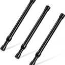 3 x Spring Tension Rod, Goowin Small Tension Rod, 5/8" Diameter No Drilling Expandable Short Tension Rods Spring Rods, Tension Rods for Closet, Cupboard, Hanging Clothes, Black, 3 Pack (10-15.7 inch)