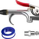 2-Way Connection Air Nozzle Blow Gun, Rubber Tip Air Nozzle with 1/4 in Standard Quick Fitting, Air Compressor Accessories Air Blower Gun for Air Inflation and Dedusting (4 Pcs Kit)