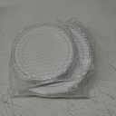 FOCUSLINE Silver Plastic Plates Set of 60, Disposable Plates with Silver Rim 30 Dinner Plates 10" and 30 Salad Dessert Appetizer Plate 7", Elegant Fancy Heavy Duty Wedding Party Plates