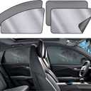 ZATOOTO Car Window Shades 4 Pack, Magnetic Side Window Sun Shades for Baby, Black Silver Reversible Breathable Mesh Window Sun Blocker for Privacy and Sun Protection, Camping Travel