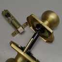 Goldenwarm 2 Pieces Brushed Gold Dummy Door Knobs, Single Side Door Handles, No-Turning Push/Pull Door Knob Gold for Closet, French Double Doors and Pantry (1)