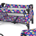 Baby Doll Crib Playpen with Storage Bag Compact Foldable for Girls Toddlers Children Toy Bed Set Dolls Furniture Pretend Play Kids Gift Blue