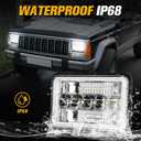 BESTZHEYU 4x6 LED Headlights Pair with Hi-Lo Beam DRL for Chevy S10 Blazer 1994 1995 1996 1997 Peterbilt Kenworth Freightinger Probe 4x6 Inch DOT LED Headlights 2PCS