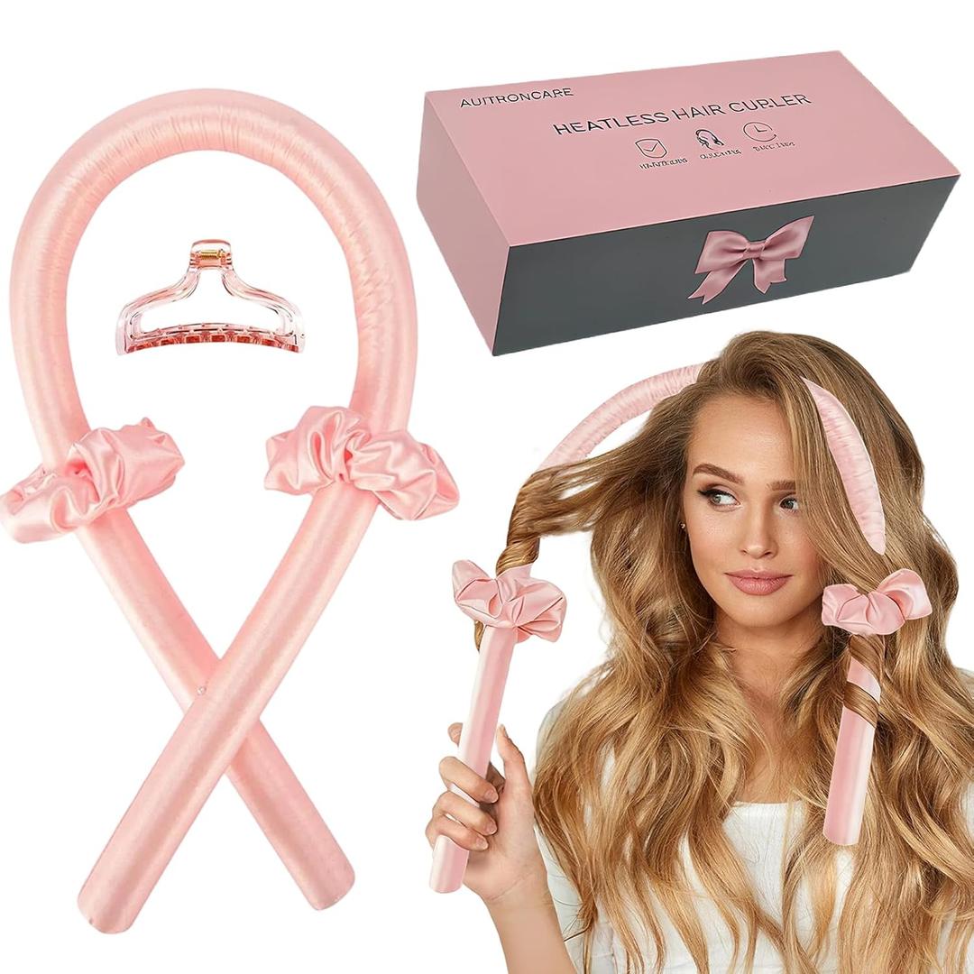 Heatless Curls Overnight,Hair Curlers to Sleep In,No Heat Satin Curling Rod Set Rollers,Sleeping Blowout Headband, Foam Curly Tie Ribbon Styling Tool for Long Hair