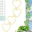 20 Pcs Chain Trellis for Climbing Plants Indoor Outdoor, Plant Trellis, Garden Plant Wall Trellis, Vine Support Houseplant Accessories for Monstera, Pothos, Ivy, Climbing Plants (Gold Heart)