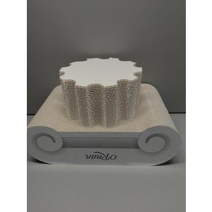 Ornan Cat Scratching Board– White ,Roman column Shape, Environmentally Friendly Corrugated Paper, Simple Design – for All Cats