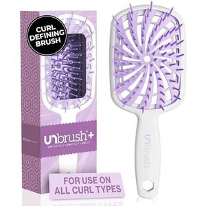 FHI Heat UNbrush Plus — Curly Hair Brush for Gentle & Effective Detangling on Wet or Dry Fragile Hair Types — Detangler Brush w/ 84 UltraFlex Bristles, Ultra-light, Vented, Anti Static Hairbrush