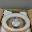 20" Ceiling Fan with Light, 3 Color Dimmable LED, 6 Speeds,Reversible DC Motor, Wooden Flush Mount Low Profile Ceiling Fans with Lights and Remote for Bedroom/Kidsroom/Dining Room (Wood-SM-FSD)