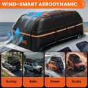 AUXKO 22 Cubic Ft Waterproof Rooftop Cargo Carrier Bag for All Vehicles with/Without Roof Rack, Soft Shell Car Roof Bag with Reflective Strip Includes Anti-Slip Mat, 6 Door Hooks & Combination Lock