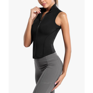 Flygo Women's Full Zip Sleeveless Workout Yoga Active Jacket Vest Golf Shirts Size S