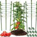 Legigo 3 Packs Plant Support Cages Tomato Cage for Garden- 36 Inch Adjustable Garden Cucumber Trellis Plant Stakes, Trellis Support Rings for Climbing Plants, Pots, Indoor Plants with 10 Plant Clips
