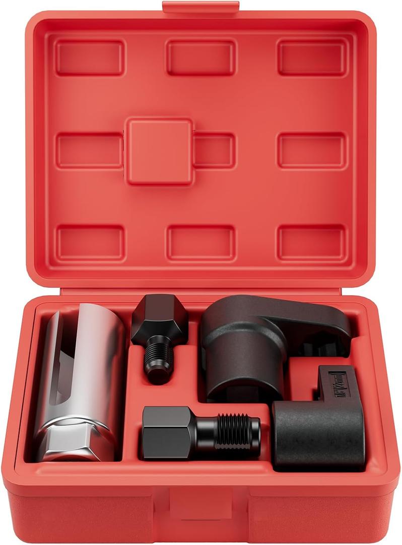 5PCS Oxygen Sensor Socket Removal Tool Wrench and Thread Chaser Set O2 Oxygen Sensor Socket Set Automotive Oxygen Sensor Removers for Removing and Install Oxygen Sensors Hex Vacuum Switches