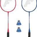 Franklin Sports 2 Player Badminton Replacement Set - 2 Badminton Racquets and 2 Shuttlecocks - Adults and Kids Backyard Game - Red, Blue, Stars, One Size