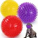VITEVER 3 Colors 4.5 Heavy Duty Squeaky Dog Toy Balls for Medium Large Dogs, Dog Chew Toys for Teething, Spiky Balls for Aggressive Chewers, Durable Toys for Teeth Cleaning and Training