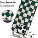 Fiyart Designed for iPhone 16 Pro Max Case Cute Trendy Aesthetic Checkerboard Pattern Compatible with MagSafe Checkered for Women Girls Hard Phone Shockproof Cover 6.9",Green Checkered