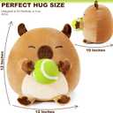 Onsoyours Original Capybara Plush with Tennis Ball, Cute 12 inch Sport Capybara Brown Stuffed Animal, Ultra Soft Collectible Hugging Gift Plush Toy