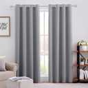 HOMEIDEAS Blackout Curtains for Bedroom 52 X 84 Inch Long 2 Panels Set Light Grey/Gray Room Darkening Curtains/Drapes, Soundproof Thermal Grommet Window Curtains for Living Room
