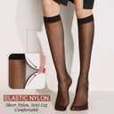 12 Pairs Knee High Stockings for Women, 20 Denier Sheer Nylon Socks for Women (Black)