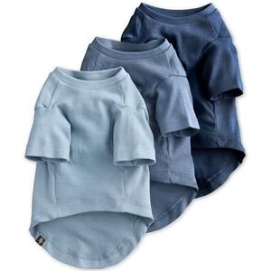 Pet Passion Toby II Dog T-Shirt, 3 Pack, Navy Ombre, X-Large | GOTS-certified organic cotton short-sleeve tee. Breathable, soft & sustainable for everyday wear. Medium