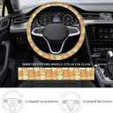 Car Steering Wheel Cover, Anti-Slip Breathable Elastic Neoprene 15 Inch Car Steering Wheel Protector for Women and Men,for Cars, SUVs Cute Yellow Cats